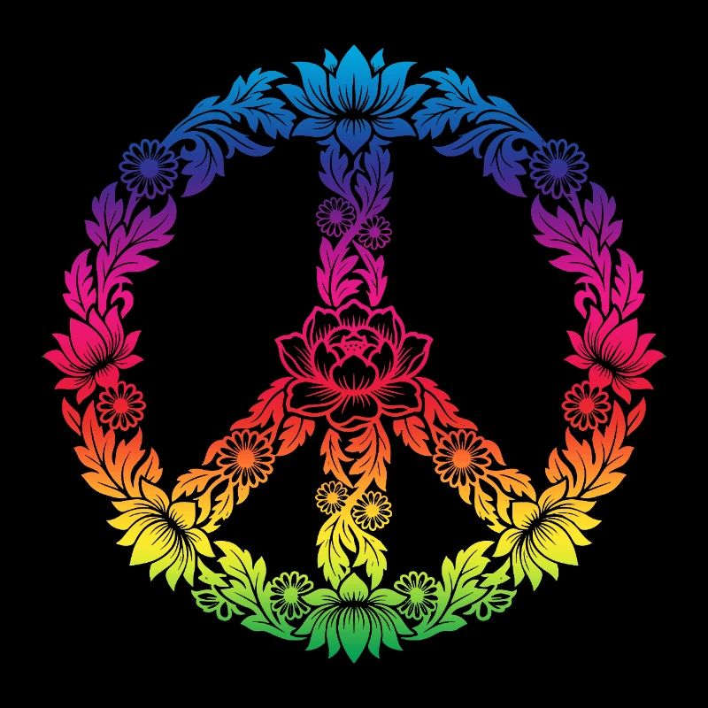 Peace Zeichen Blumen Floral Boho Style