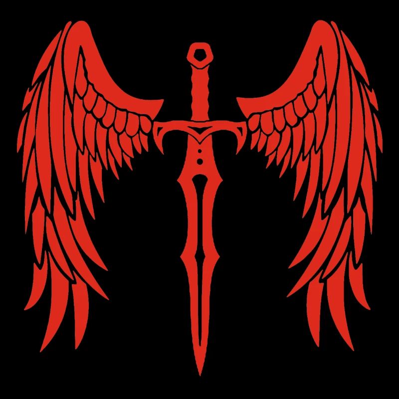 épée ailée rouge