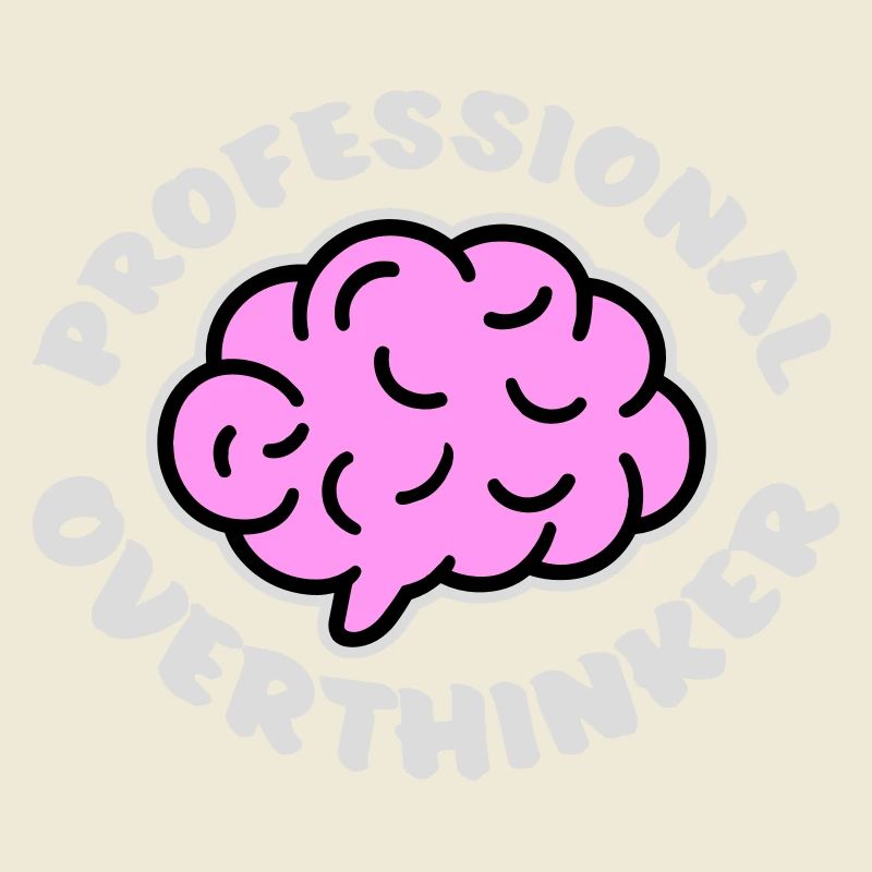 Professional Overthinker Funny Brooding Anxiety Logo