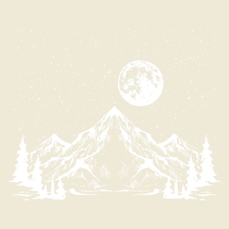 Moonlit Mountain Silhouette