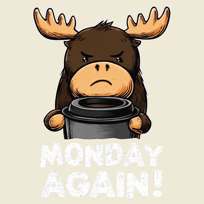 Funny Moose for Men Monday Humor Work