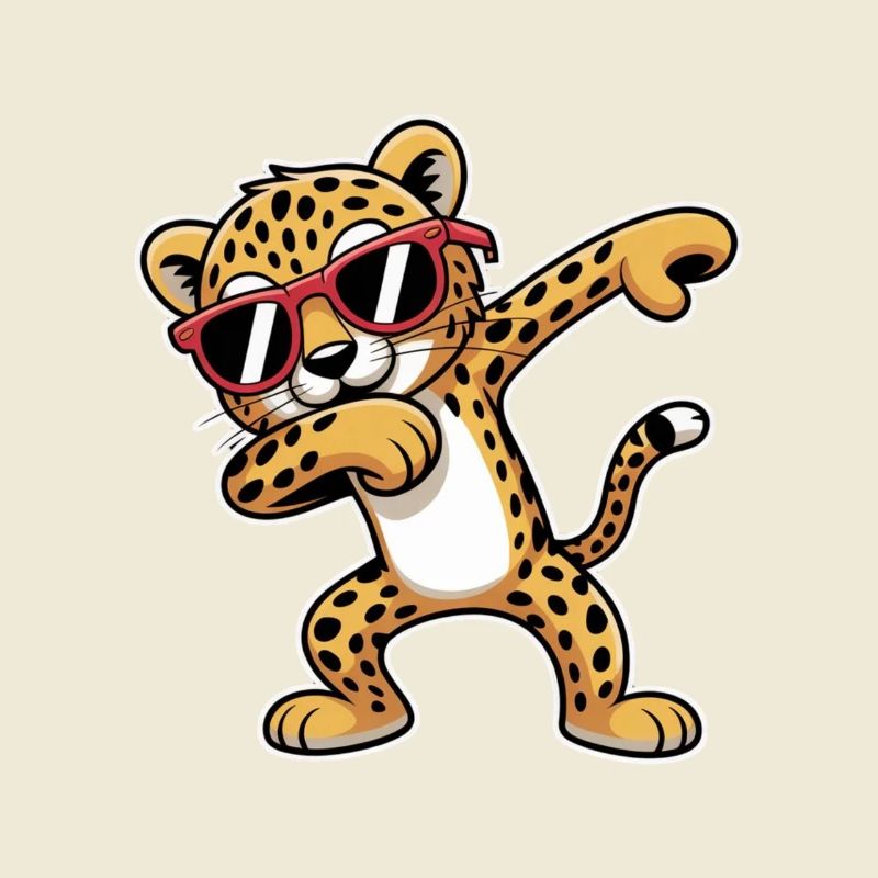 Danse léopard avec lunettes de soleil