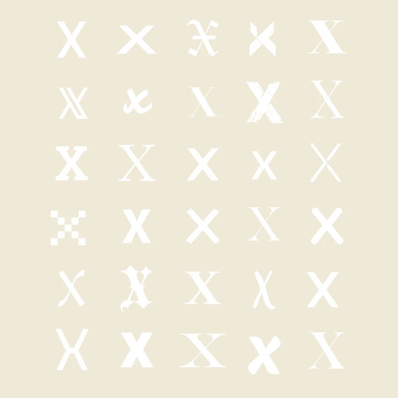 Typografie-Monogramm-X-Muster