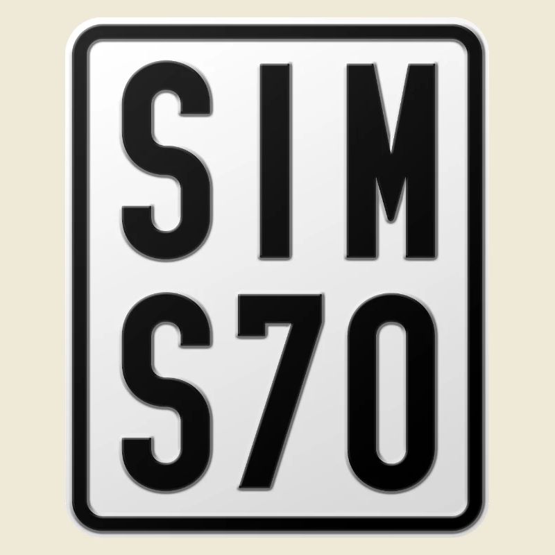 Plaque d’immatriculation du cyclomoteur Simson S70