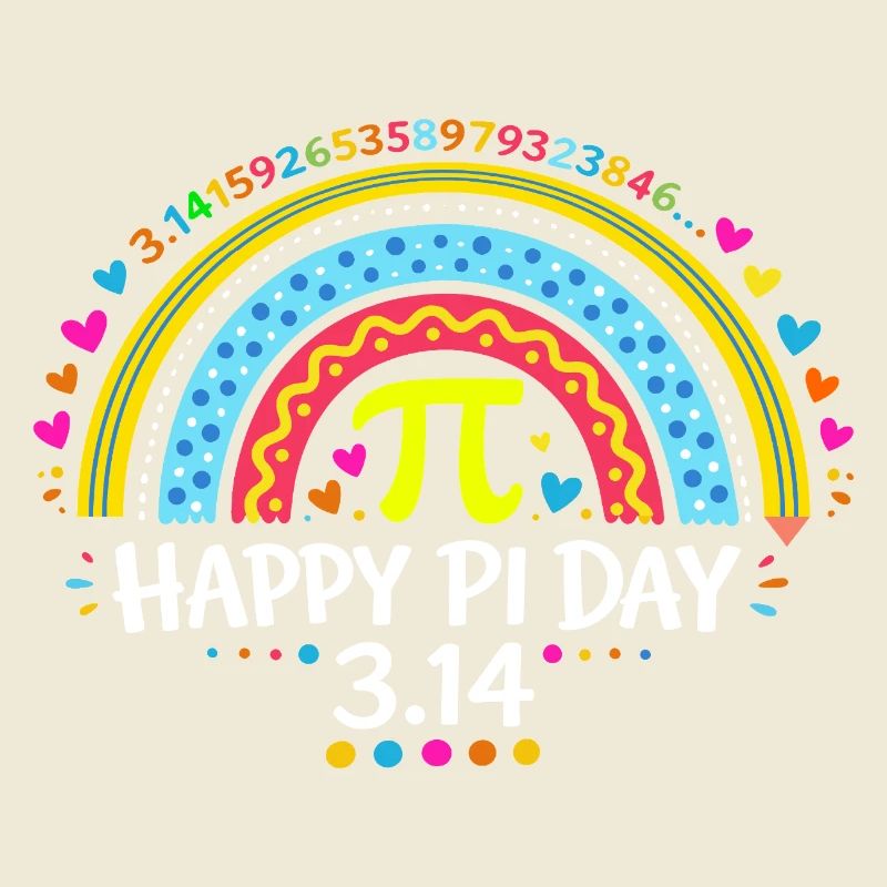 Happy Pi Day Rainbow - Cadeau Prof de Maths & Écol