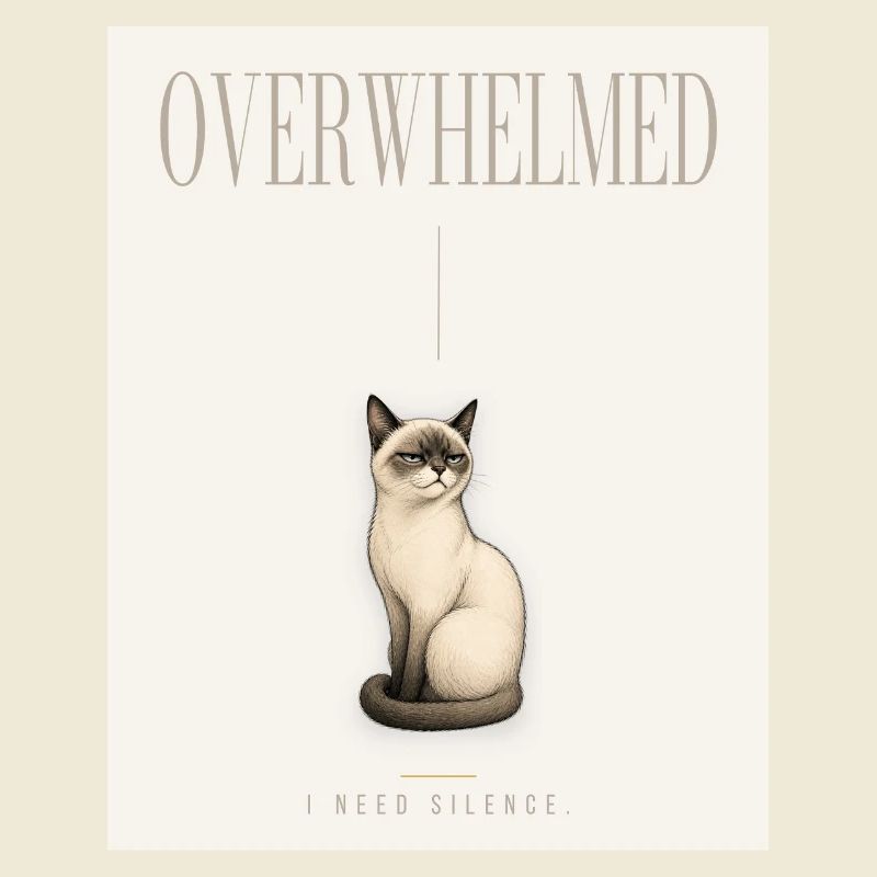 DÉPASSÉE. Noble Cat Introverti Conception du Mème