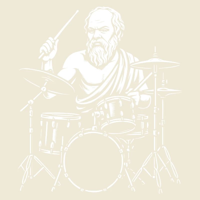 Ancient Socrates  Drummer Line Art