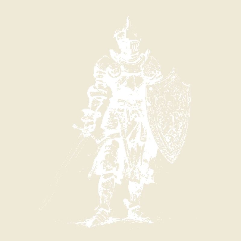 Silhouette du Chevalier de Fer sur Bouclier