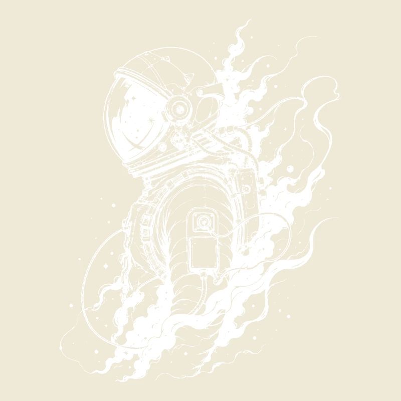 Astronaut between stardust and eternity