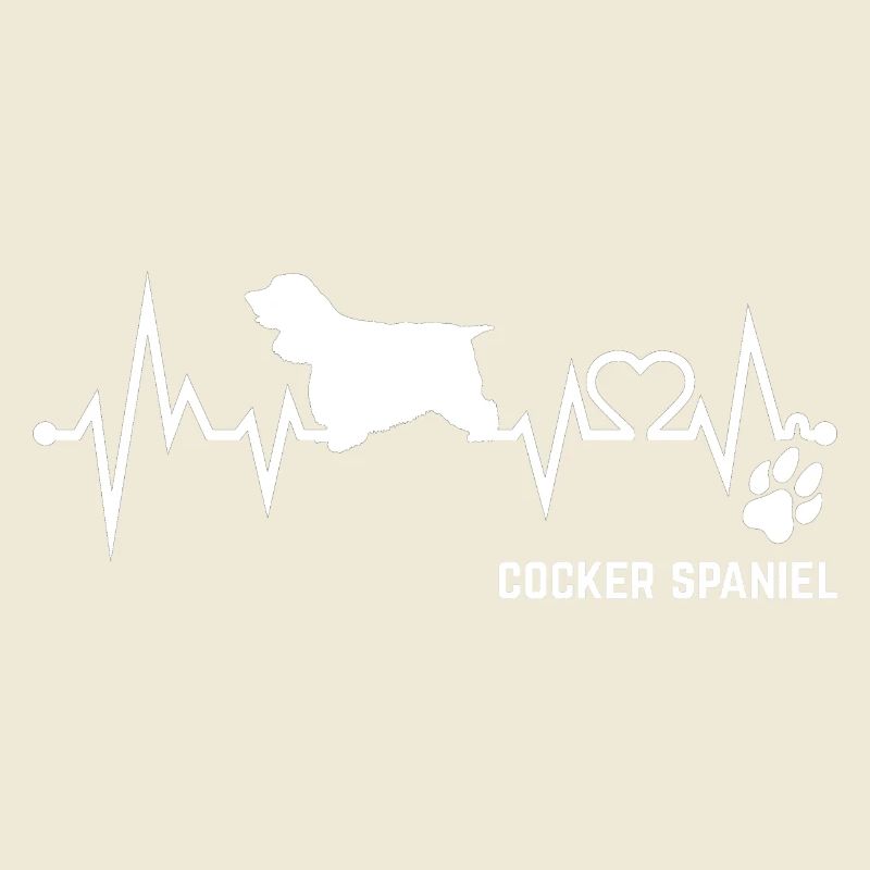 Cocker Spaniel Heartbeat Pulse ECG Cadeau pour chien