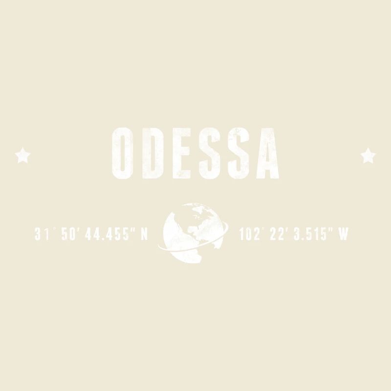 Odessa Stylized Geographic Coordinates