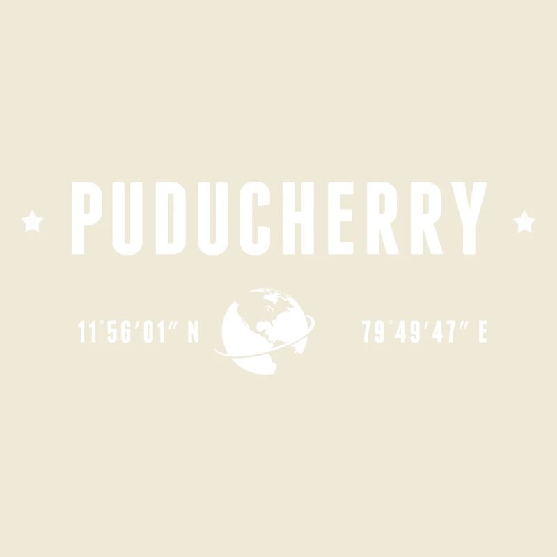 PUDUCHERRY Stylized Geographical Coordinates