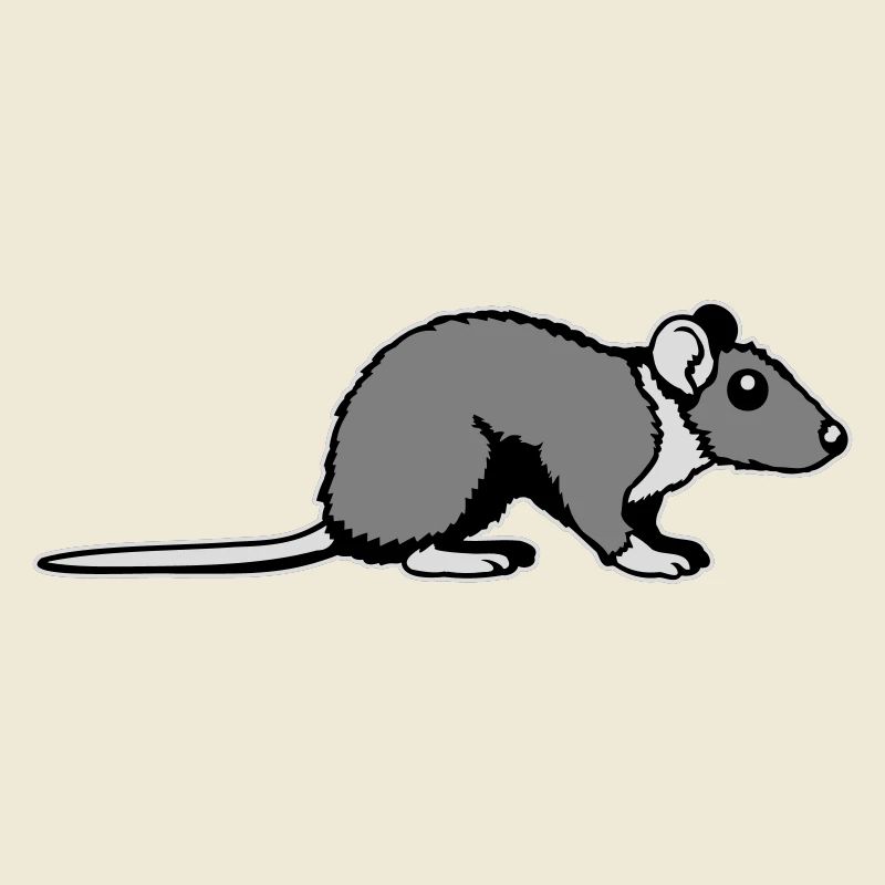 Rat Side Profile Cute Funny Rodent Animal Comic