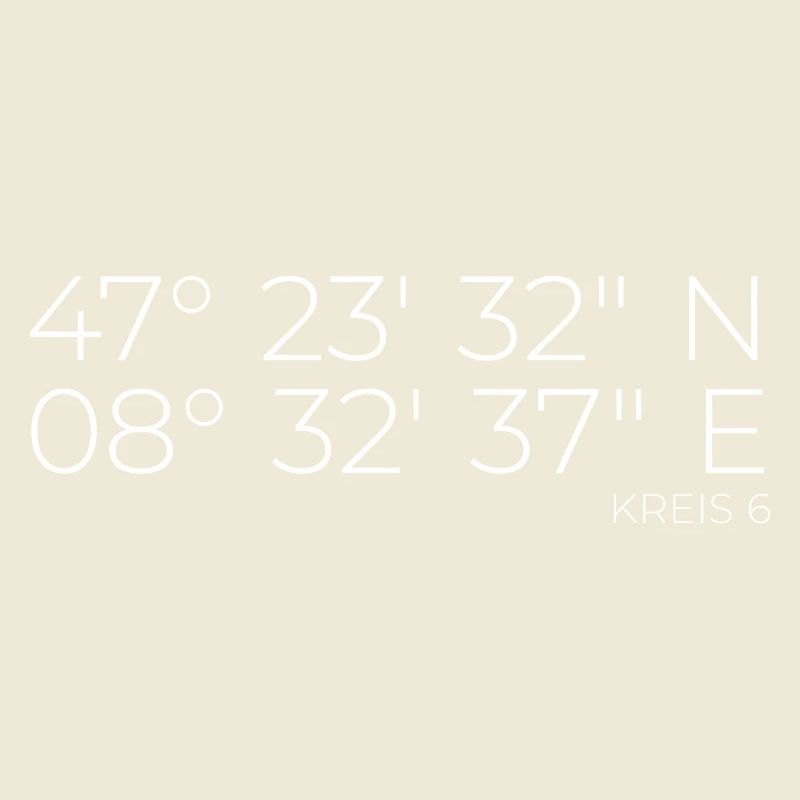 Coordinates District 6 Oberstrass Unterstrass Zurich