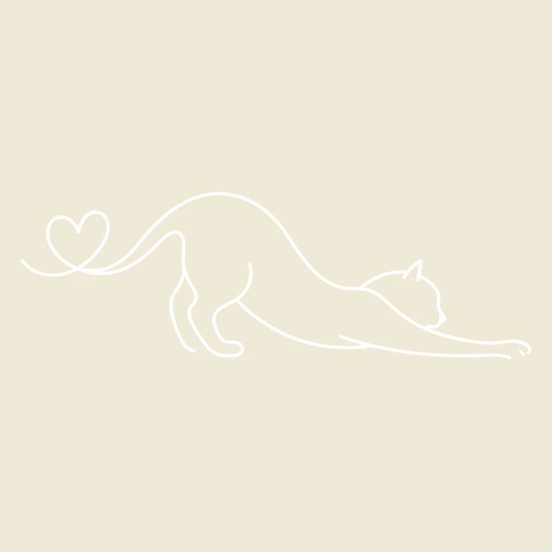 Aesthetic Single Line Cat Cute Gift