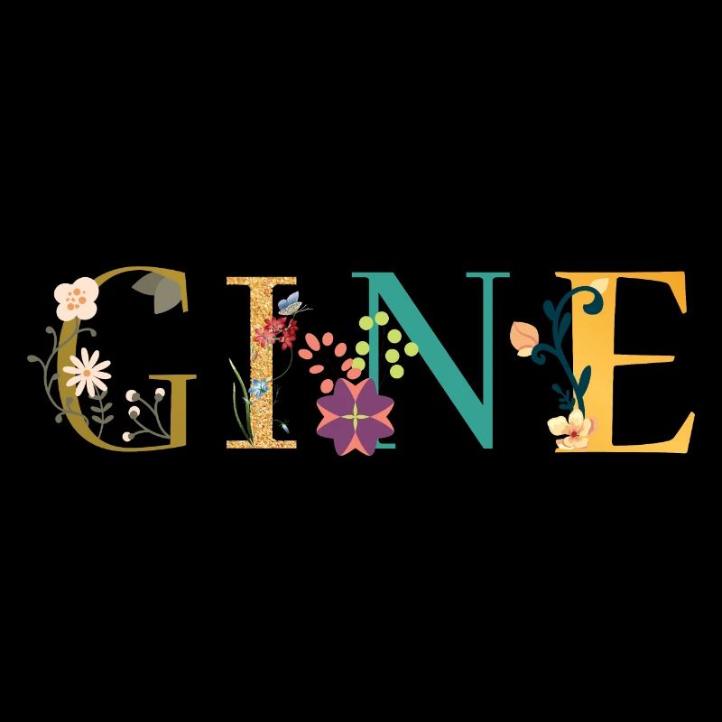 GINE Name Adorned with Flowers
