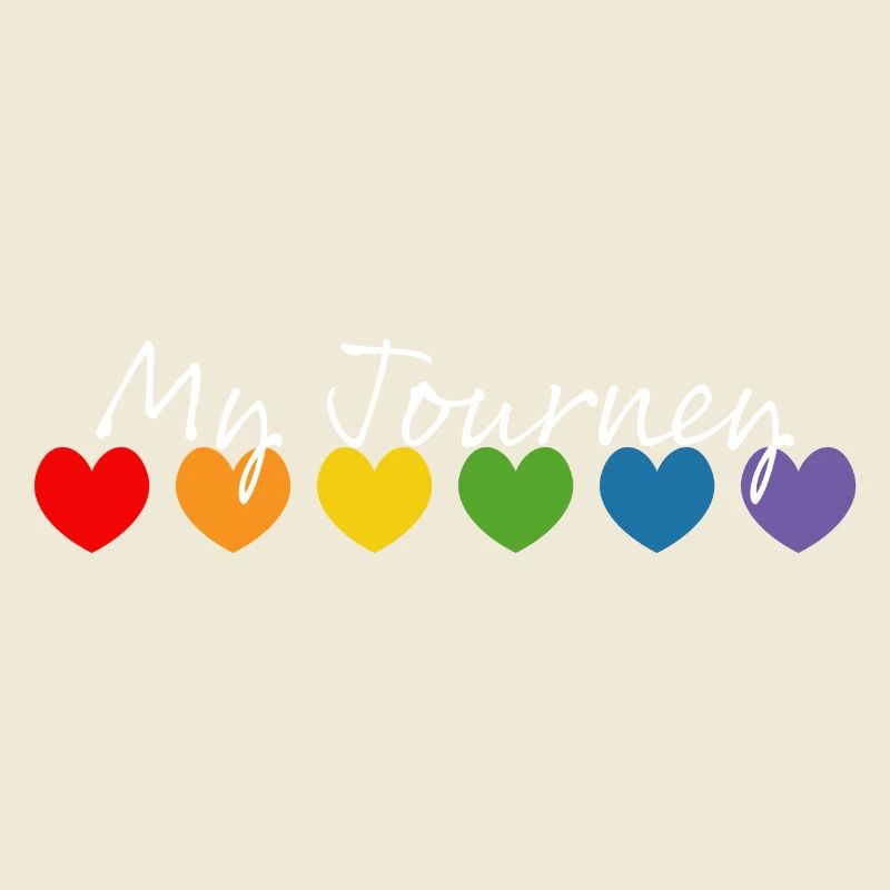 Rainbow heart my journey white