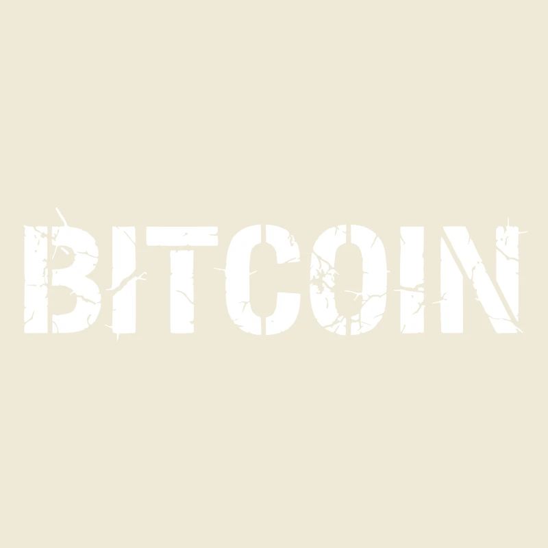 Bitcoin Text Lettering Grunge Vector