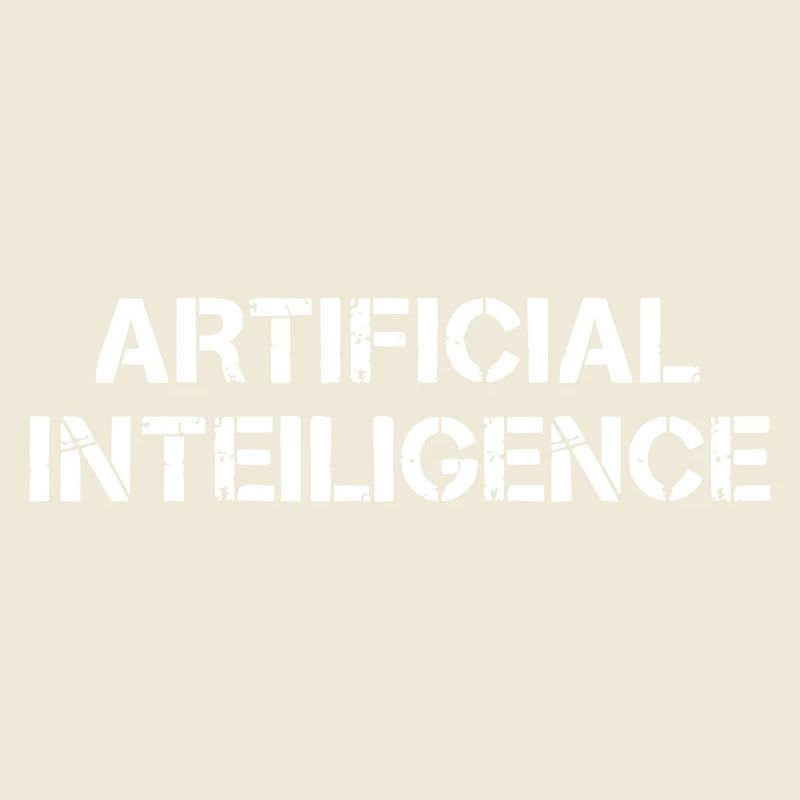 Artificial Intelligence Text Grunge Logo