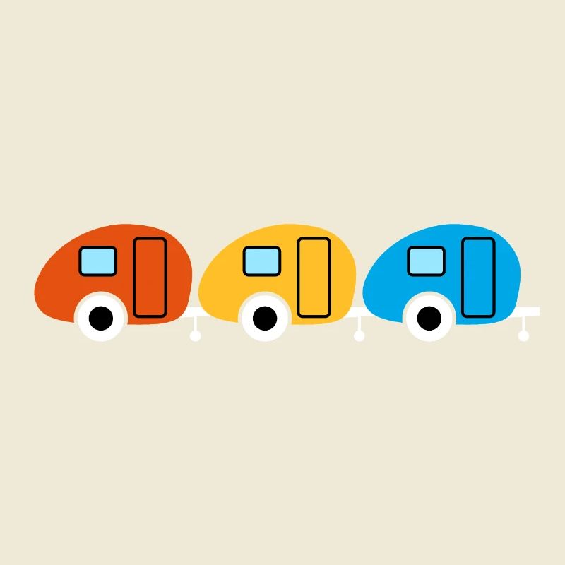 Caravan Three Trio Camping Caravan Van Life Retro