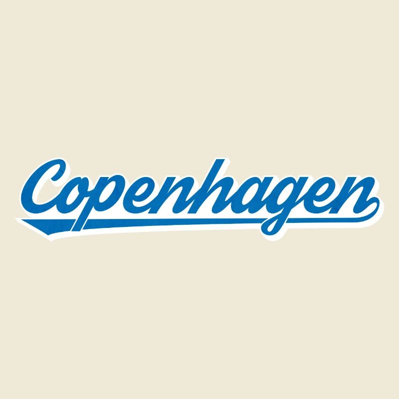 Lettrage de Copenhague Graphique bleu-blanc