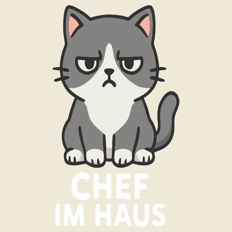 Cat with grumpy expression