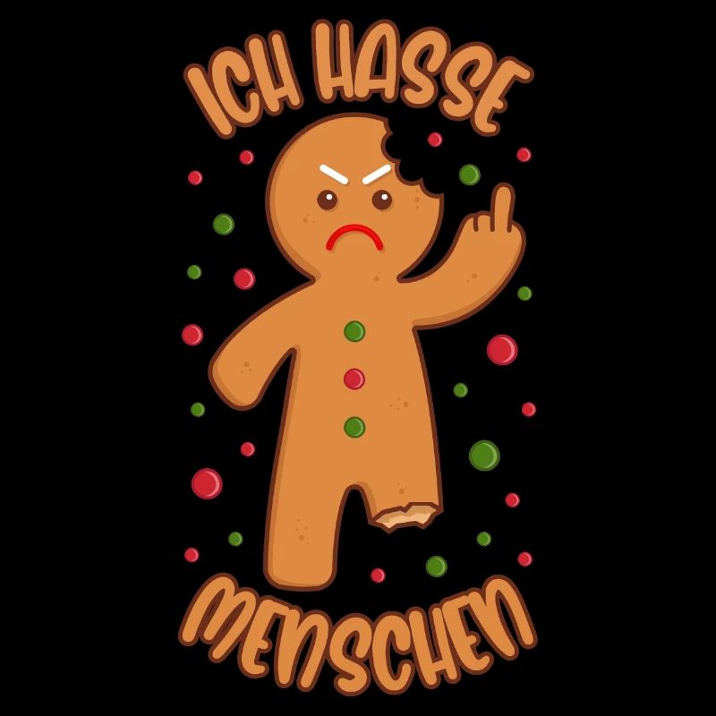 Lebkuchenmann Ich hasse Menschen Lustige Sprüche