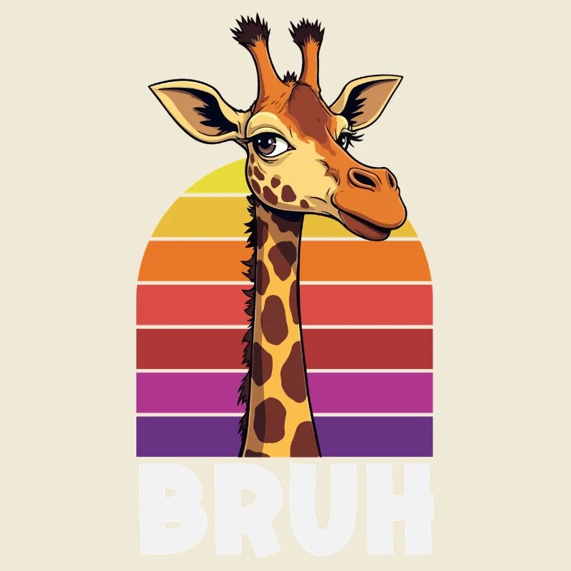 Bruh Giraffe Retro Sunset Meme