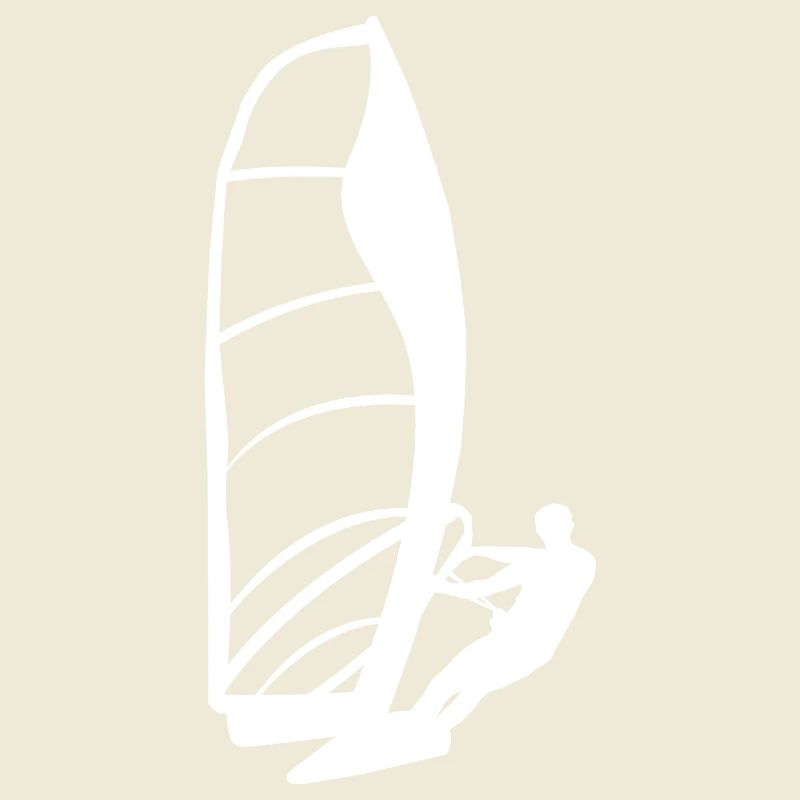 Minimalist Windsurfer Silhouette