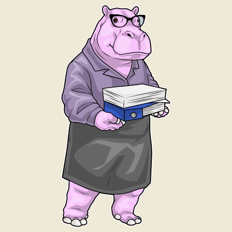 Bureau du Secrétaire Hippopotamus Paper Stack