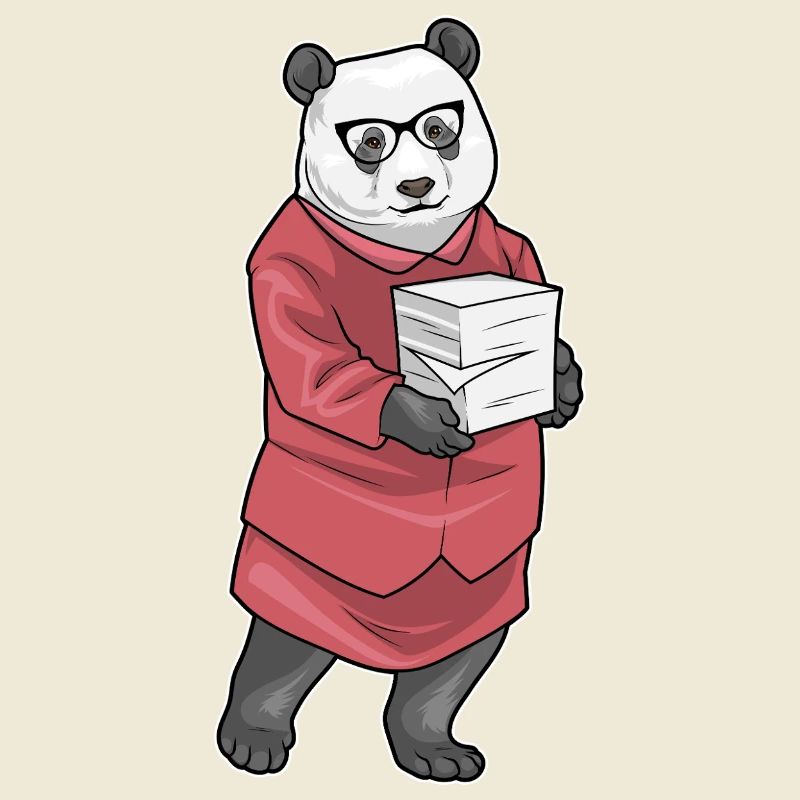 Panda Secretary Paper Stack Office