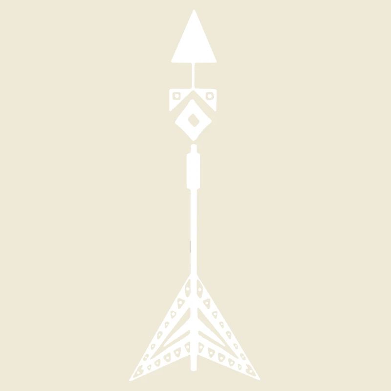 Symbole blanc d'une flèche amérindienne