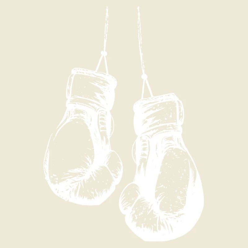 Gants de boxe suspendus en blanc