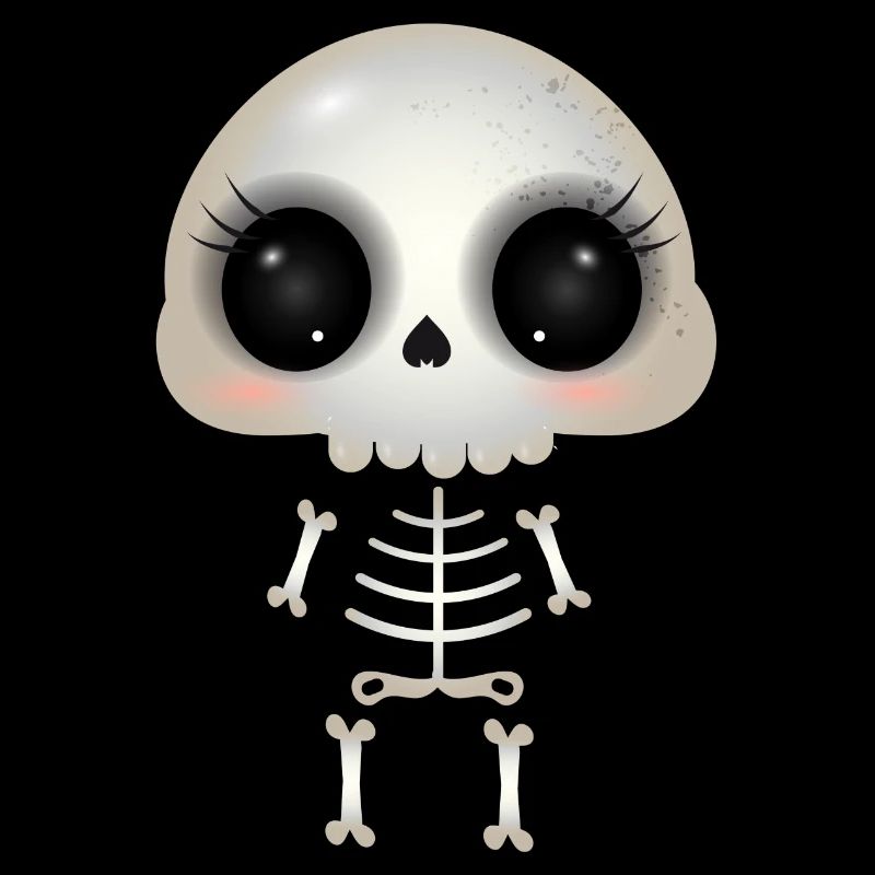 niedlicher Skull mit dunklen Augenhöhlen & Wimpern
