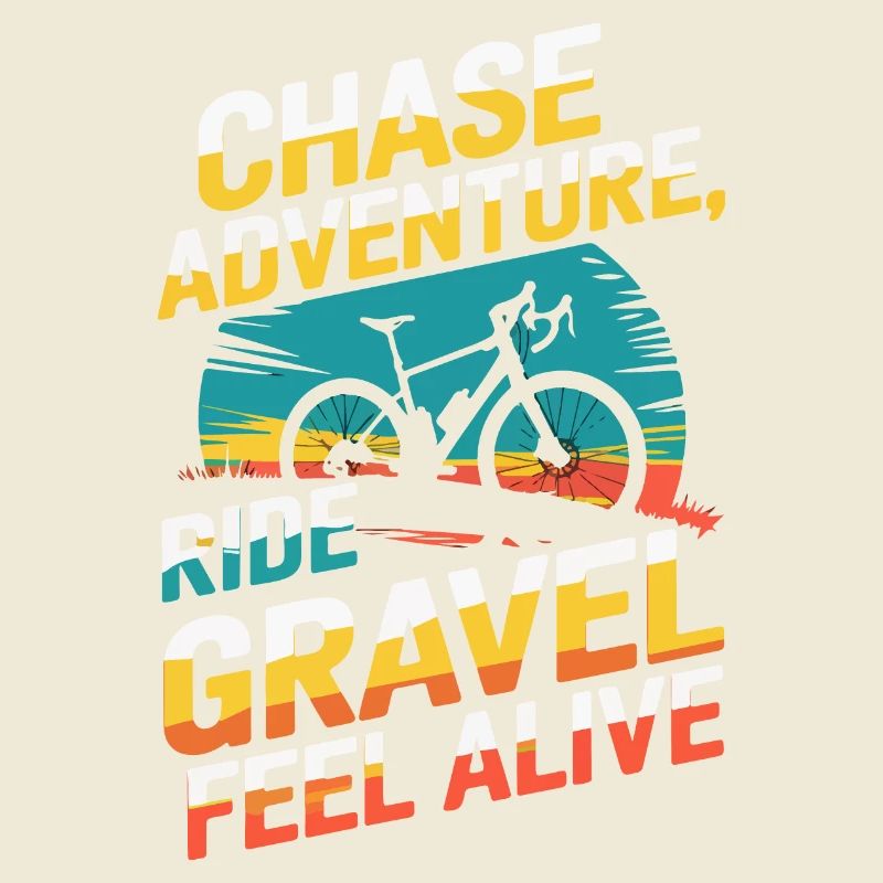 Vélo de gravier graphique rétro avec slogan dynamique