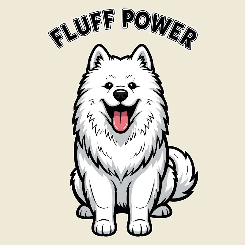 Samoyed Fluff Power Cute Fluffy
