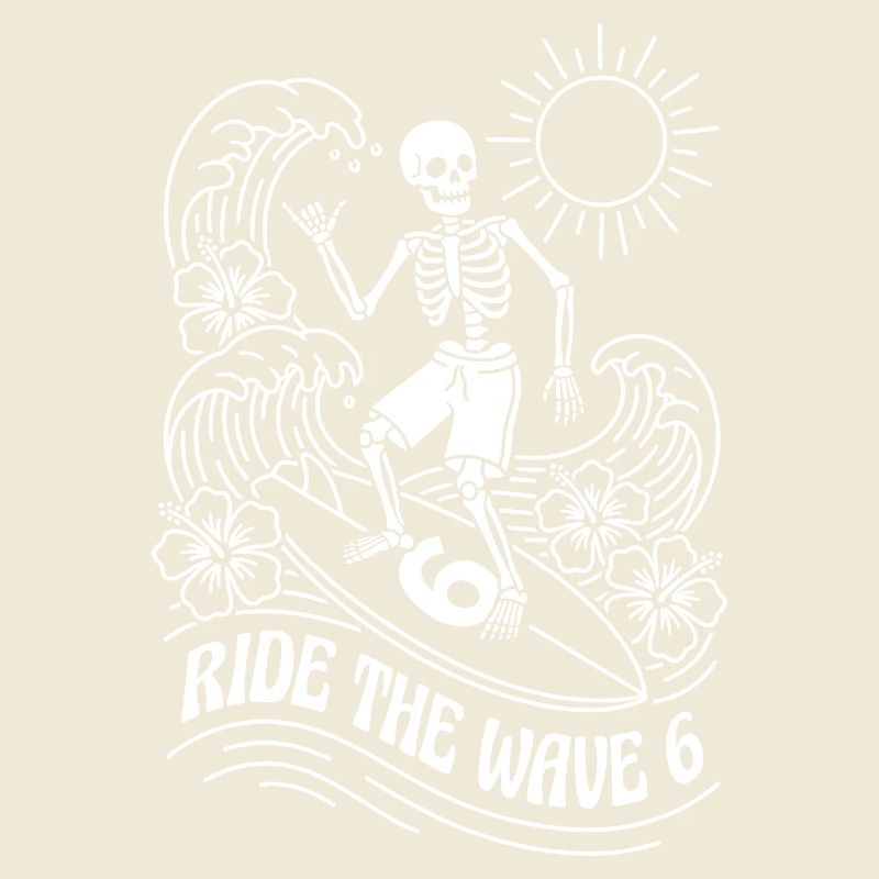 Ride The Wave 6 Skelett Surfer