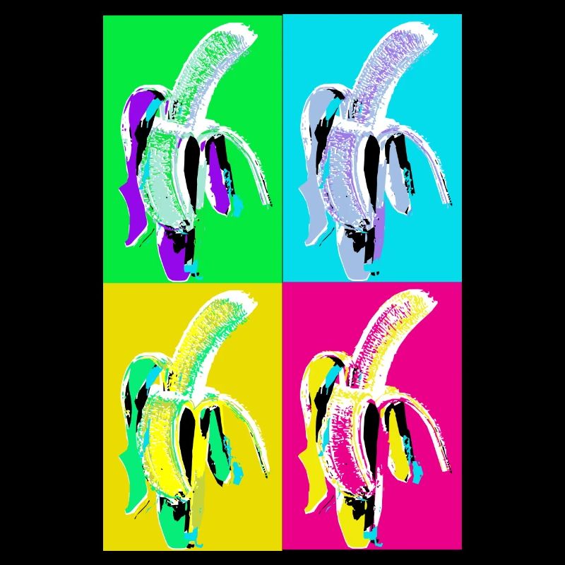 Banana Pop Art Vierfarben
