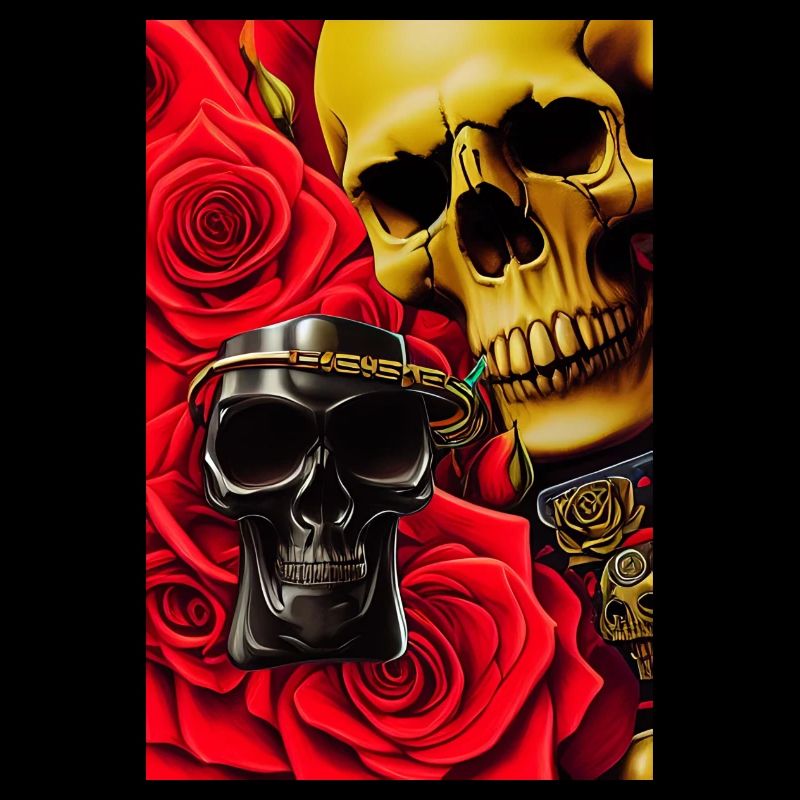 Crânes avec des roses