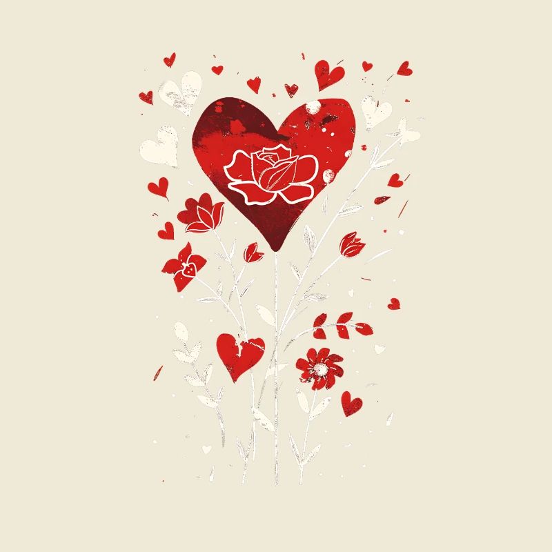 Conception de la Saint-Valentin avec des cœurs, des feuilles et des Roses