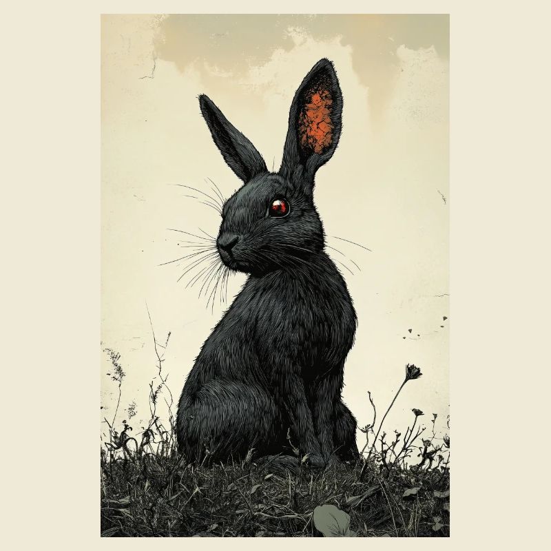Lapin de nuit dans le brouillard