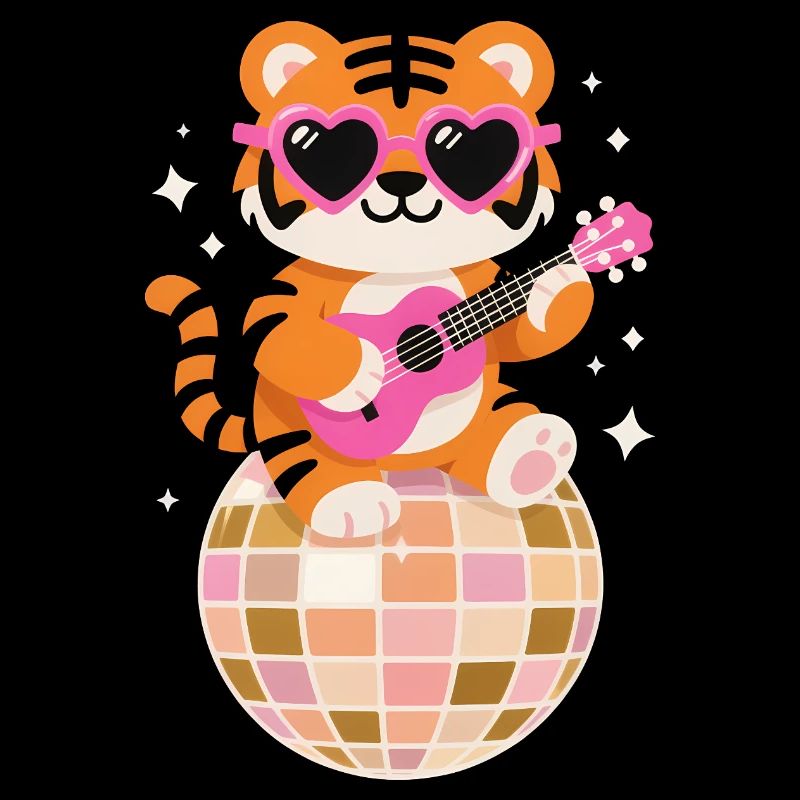 Funny Tiger Disco Dance Ball Groovy 80s