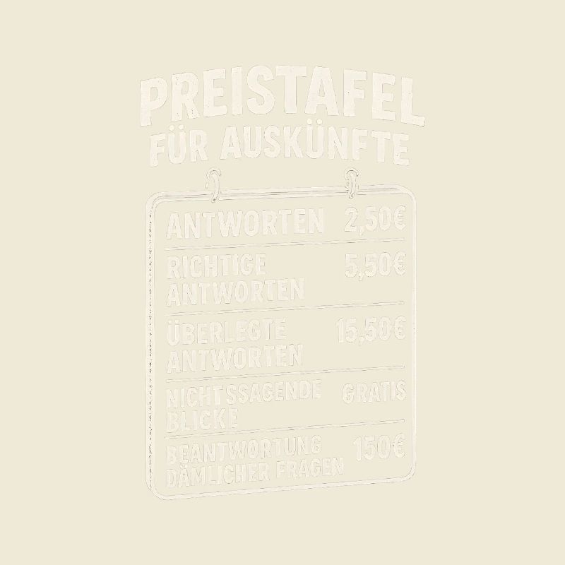 Liste de prix pour information