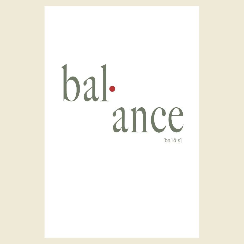 Balance Typografie Design mit Lautschrift