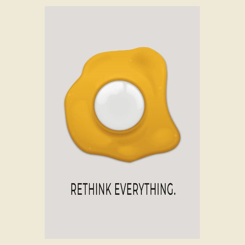 Rethink Everything Minimalistisches Ei Poster