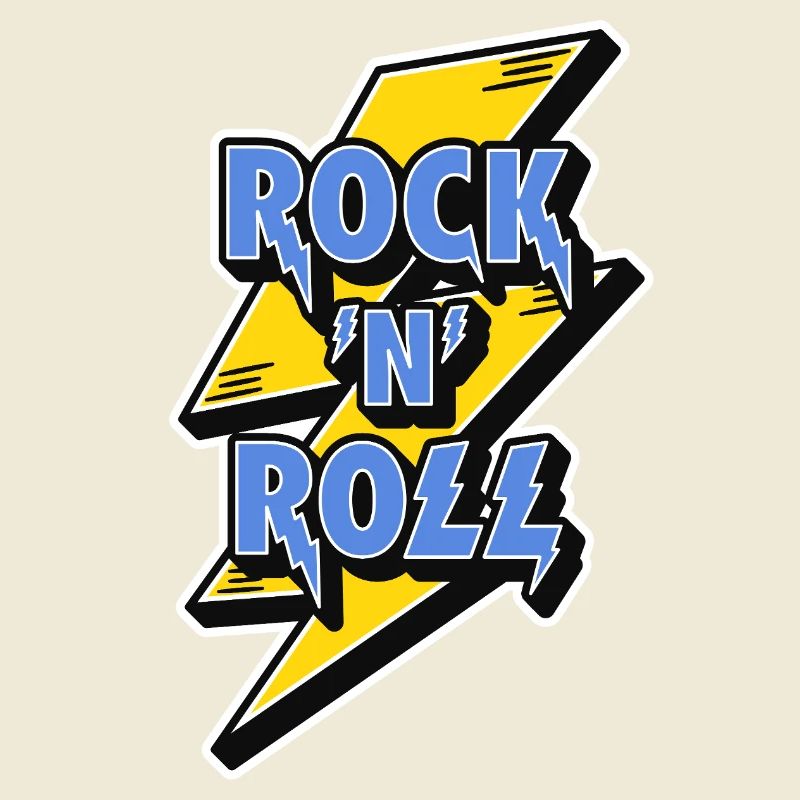 Rock 'N' Roll Logo with Lightning Bolt