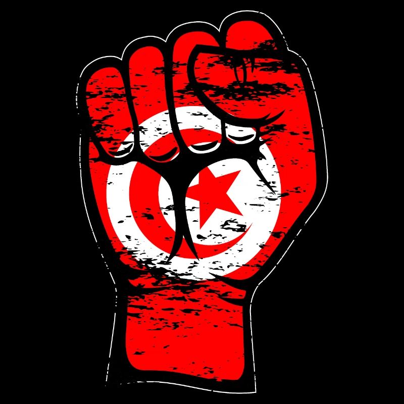 Tunisie Drapeau Poing Main Symbole utilisé
