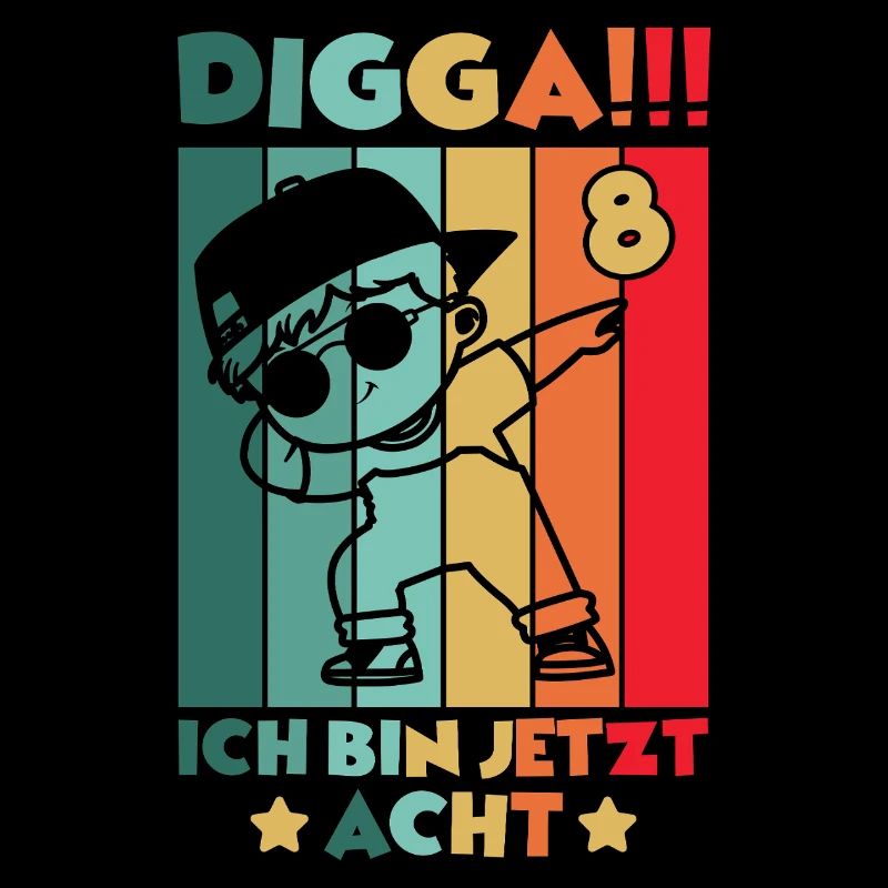 Digga Ich Bin 8 Jahre 8 Geburtstag Dabbing Junge
