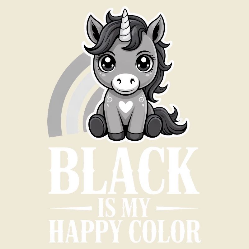 Unicorn Joy : Le noir est ma couleur joyeuse