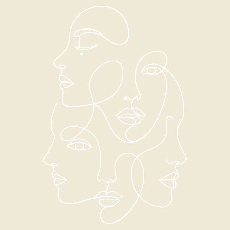 Minimalist One White Line Multi Face